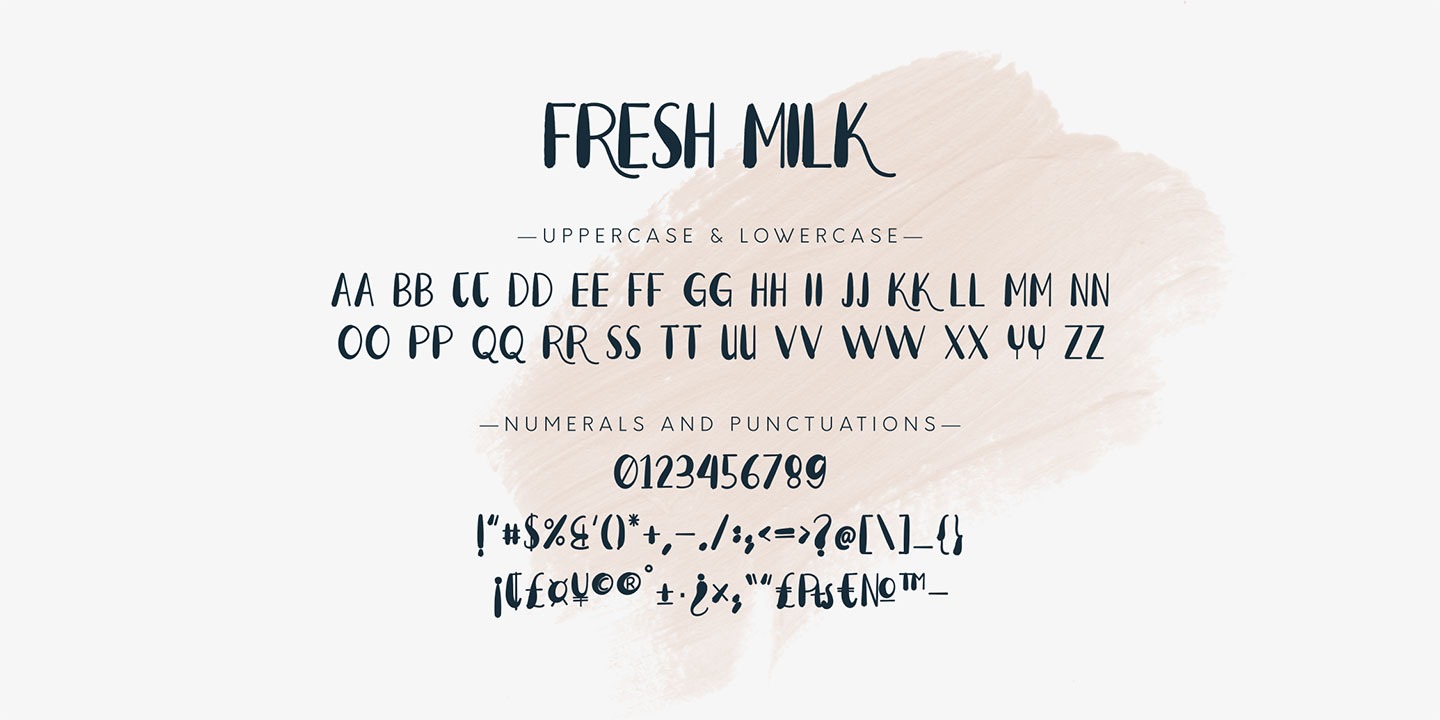 Example font Fresh Milk #3